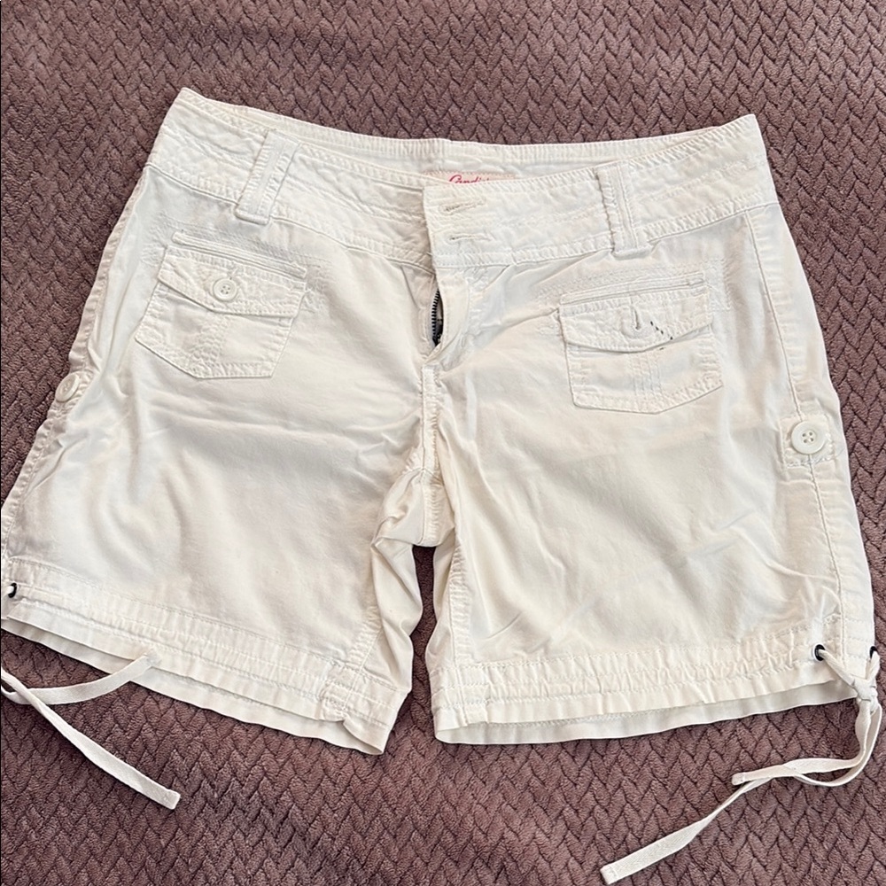 Candie's White Cargo Shorts with Adjustable Drawstrings